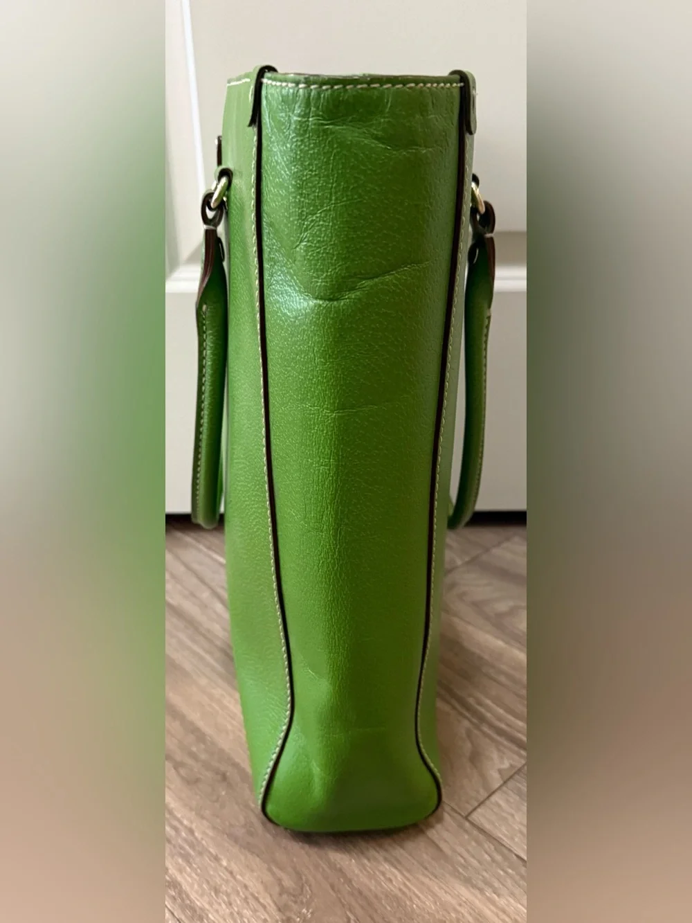Kate Spade Kelly Green Leather Tote Vintage